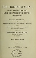 view Die Hundestaupe : ihre Vorbeugung und Behandlung durch Impfung / von Friedrich Richter.