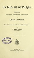 view Die Lehre von der Pellagra / von Cesare Lombroso.