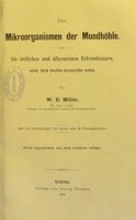 view Die Mikroorganismen der Mundhöle : die örtlichen und allgemeinen Erkrankungen, welche durch dieselben hervorgerufen werden / von W.D. Miller.