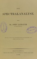 view Die Spectralanalyse / von John Landauer.