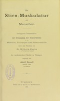 view Die Stirn-Muskulatur des Menschen : Inaugural-Dissertation ... / vorgelegt von Afolf Greeff.