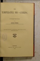 view Die Temperatur des Gehirns : Untersuchungen / von Angelo Mosso.