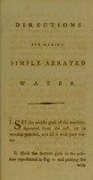 view Directions for preparing aerated medicinal waters, by means of the improved glass machines made at Leith Glass-Works.