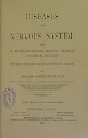 view Diseases of the nervous system : being a treatise on spasmodic, paralytic, neuralgic and mental affections : for the use of students and practitioners of medicine / by Charles Porter Hart.