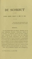 view Du scorbut épidémie observée pendant le siége de Paris / par Michel V. Georgesco.