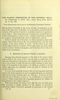 view The elastic properties of the arterial wall / by Charles S. Roy.