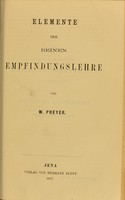 view Elemente der reinen Empfindungslehre / von W. Preyer.