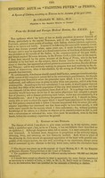 view The epidemic ague or "fainting fever" of Persia, a species of cholera, occurring in Teheran in the autumn of the year 1842 / by Charles W. Bell.