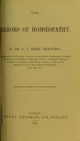 view The errors of homoeopathy / by C.J. Barr Meadows.