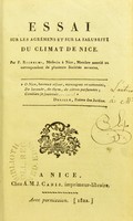 view Essai sur les agremens et sur la salubrite du climat de Nice / par P. Richelmi.