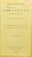 view The essentials of histology : descriptive and practical for the use of students / by E.A. Schäfer.