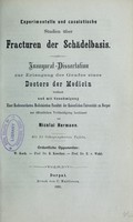 view Experimentelle und casuistische Studien uber Fracturen der Schadelbasis ... / von Nicolai Hermann.