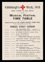 view Edinburgh's + week, 1918 : 30th June to 6th July : music festival time table / [City of Edinburgh branch of the British Red Cross Society].