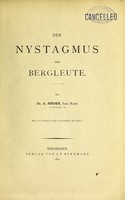 view Der Nystagmus der Bergleute / von A. Nieden.