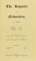 view The register of Newenden, Co. Kent / transcribed and edited by Edmund Jermyn.