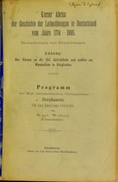 view Kurzer Abriss der Geschichte der Leibesübungen in Deutschland vom Jahre 1774 - 1895 : Beobachtungen und Betrachtungen; Anhang: Das Turnen an der isol. Lateinschule und nachher am Gymnasium in Burghausen / Kurt Weber.