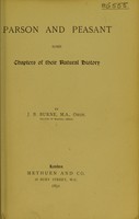 view Parson and peasant : some chapters of their natural history / by J.B. Burne.