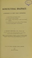 view Agricultural drainage : a retrospective of forty years experience / J. Bailey Denton.