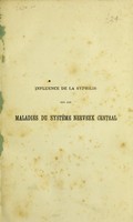 view Influence de la syphilis sur les maladies du système nerveux central ... / par Charles Chauvet.