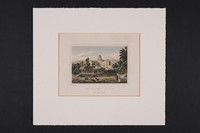 view Mounted and framed colour sketch titled View of Lunatic Asylum from Bell's Park