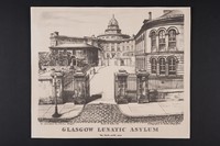 view Framed drawing of Glasgow Lunatic Asylum (built 1809) by David M Walker