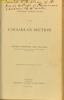 view Further observations on the Caesarean section / by Thomas Radford.