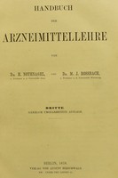 view Handbuch der Arzneimittellehre / von H. Nothnagel und M.J. Rossbach.