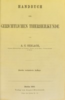 view Handbuch der gerichtlichen Thierheilkunde / von A.C. Gerlach.