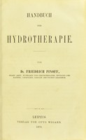 view Handbuch der Hydrotherapie / von Friedrich Pinoff.