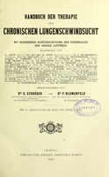 view Handbuch der Therapie der chronischen Lungenschwindsucht, mit besonderer Berücksichtigung der Tuberkulose der oberen Luftwege / Bearb. von Aron [and others] Hrsg. von G. Schröder und F. Blumenfeld.