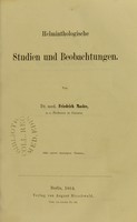 view Helminthologische Studien und Beobachtungen / von Friedrich Mosler.