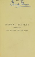 view Herbal simples : approved for modern uses of cure / by W. T. Fernie.