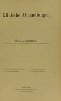 view Klinische Abhandlungen / von G.A. Sacharjin.