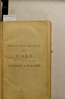 view L' art de procreer les sexes a volonté / [Jacques-André Millot].