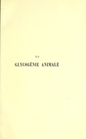 view La glycogénie animale / par J. Seegen ; traduction par L. Hahn.