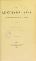 view La leontiasis ossea (hyperostose des os de la tete) / par F. Baumgarten.