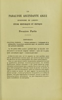 view La paralysie ascendante aigue (Syndrome de Landry) : etude historique et critique / Henry Martinet.