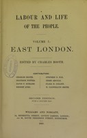 view Labour and life of the people / edited by Charles Booth ; contributors Charles Booth, Beatrice Potter [and others].