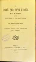 view Le Congrès international d'hygiène de Paris, 1889 : discours prononcé à la séance générale d'ouverture / par M. le professeur Brouardel ; compte rendu des séances, par le Dr. Reuss.