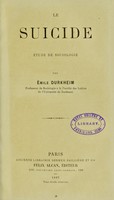 view Le suicide : étude de sociologie / par Émile Durkheim.