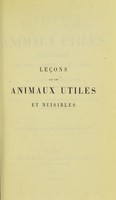 view Lecons sur les animaux utiles et nuisibles, les bêtes calomniées et mal jugées / par Carl Vogt ; traduites de l’allemand par G. Bayvet, revues par l’auteur et accompagnées de gravures sur bois.