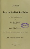 view Lehrbuch der Haut- und Geschlechtskrankheiten : für Ärzte u. Studierende / von Max Joseph.