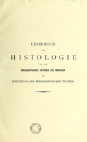 view Lehrbuch der Histologie und der mikroskopischen Anatomie des Menschen : mit Einschluss der mikroskopischen Technik / von Philipp Stöhr.