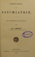 view Leitfaden der Psychiatrie : für Studirende der Medicin / von E. Mendel.