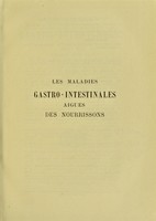 view Les maladies gastro-intestinales aigues des nourrissons / par A. Combe.