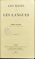 view Les races et les langues / par Andre Lefevre.