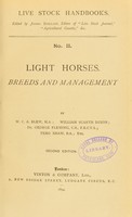 view Light horses : breeds and management / by W.C.A. Blew et al.