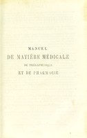 view Manuel de matiere medicale de therapeutique et de pharmacie / par A. Bouchardt.