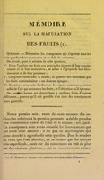 view Mémoire sur la maturation des fruits / par M. Couverchel.