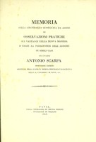 view Memoria sulla gravidanza susseguita da ascite ed osservazioni pratiche sui vantaggi della nuova manierad'usare la paracentesi dell' addome in simili casi / del Antonio Scarpa.